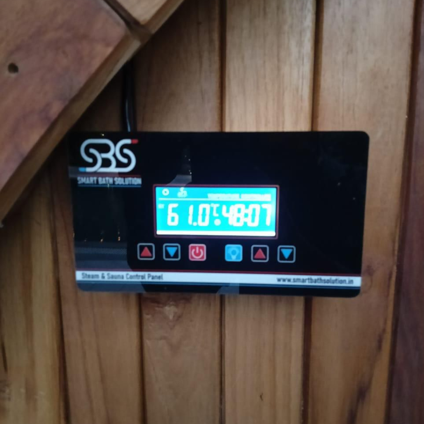 Sauna Panel Showing Temprature setting