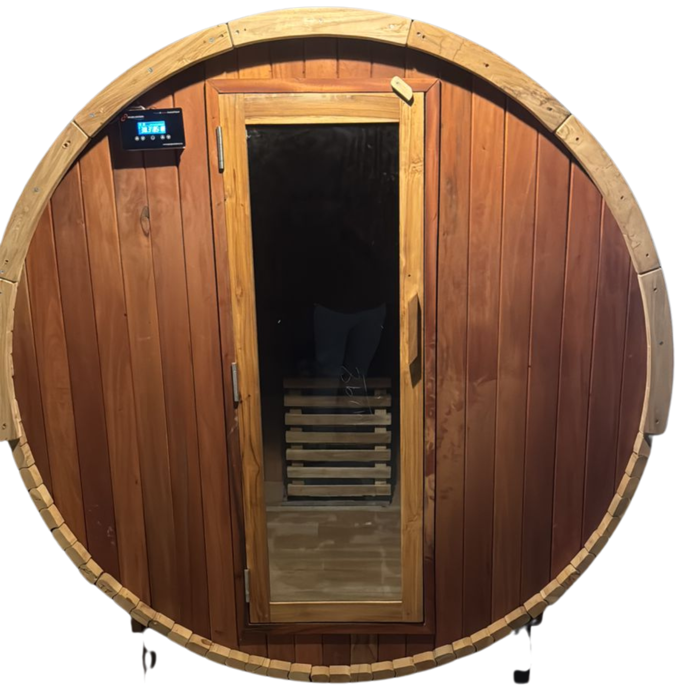 6 Otium teak wood barrel sauna 4 seater