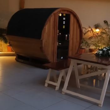 Otium teak wood barrel sauna 4 seater