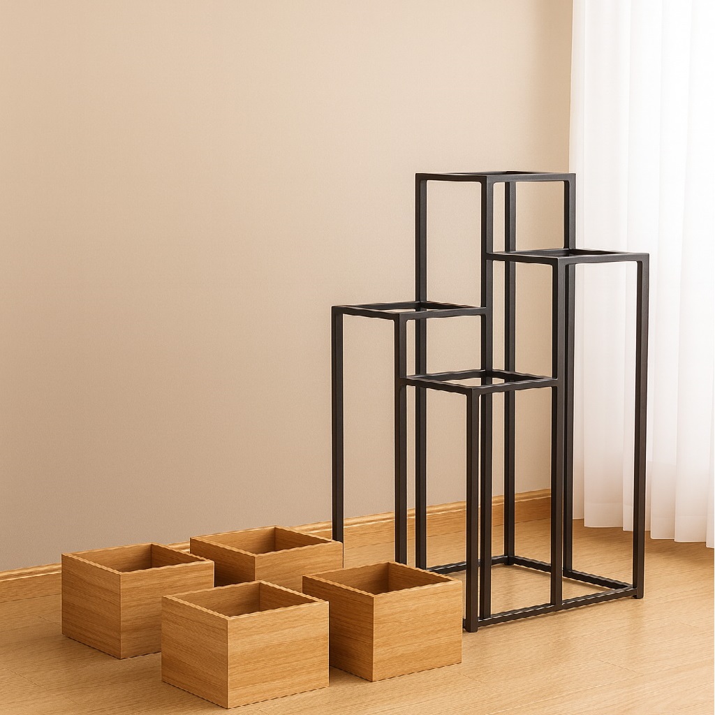 Flora Planter 2 Wooden planter stand for home décor