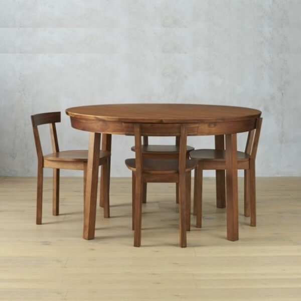 Round teak store wood dining table